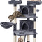 68.5In Multi-Level Large Cat Condo with Sisal-Covered Platforms Scratching Board & Scratching Posts, Cozy Perches, Stable Cat Tower/Tree Pet Play House, Dark Gray