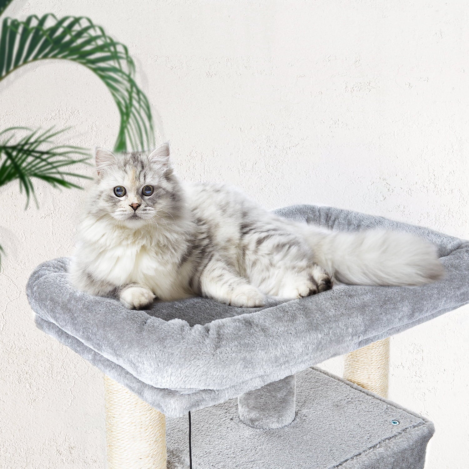 29" Cat Tree Tower for Indoor Cats Cat Condo with Sisal Scratching Posts, Plush Perch, Cat Bed Furniture, Gray