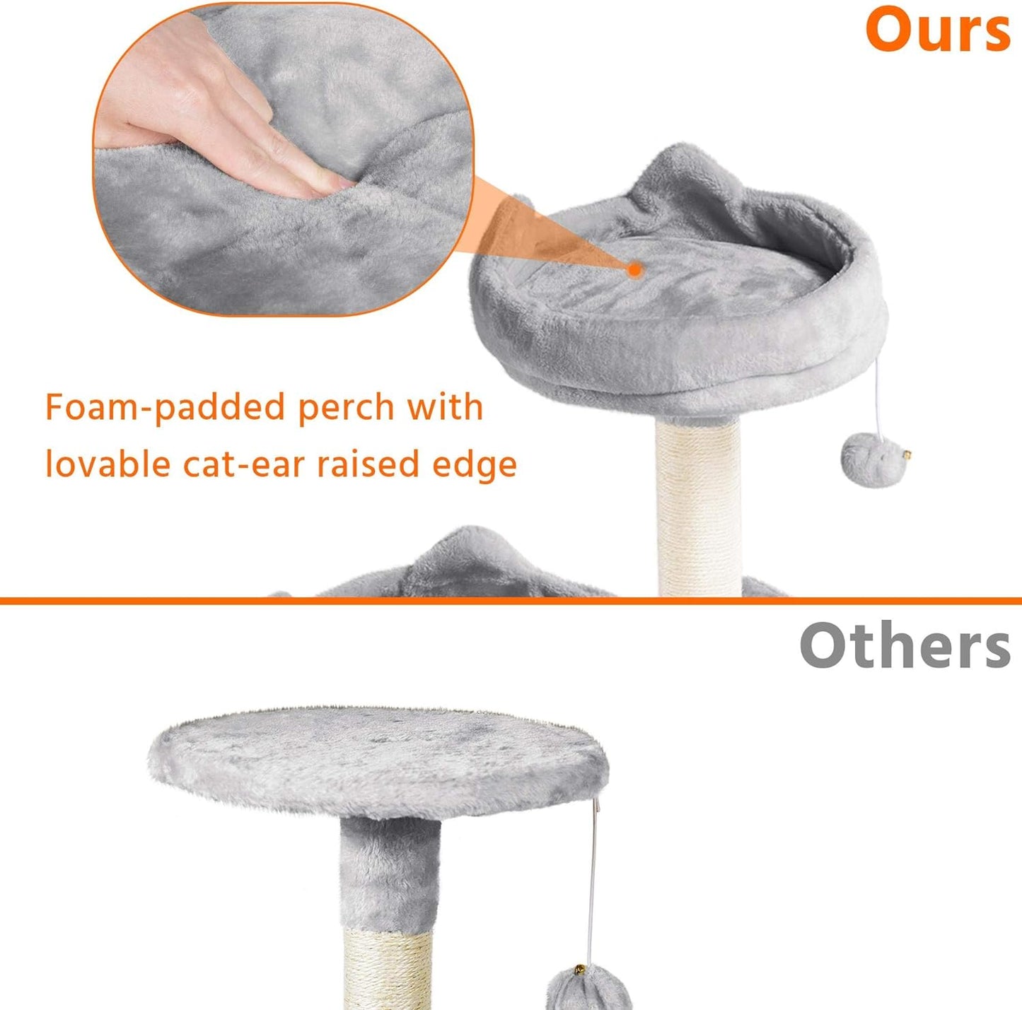 62.2Inches Cat Tree Cat Towers Cat Condo with Platform & Hammock, Scratching Posts for Kittens Pet Play House with Plush Perch for Indoor Activity Relaxing