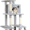 Deluxe 61" Cat Tree Tower - Multi-Level Condo with Hammock, Scratching Posts, Plush Perch & Toys - Perfect for Indoor Kittens - Light Grey