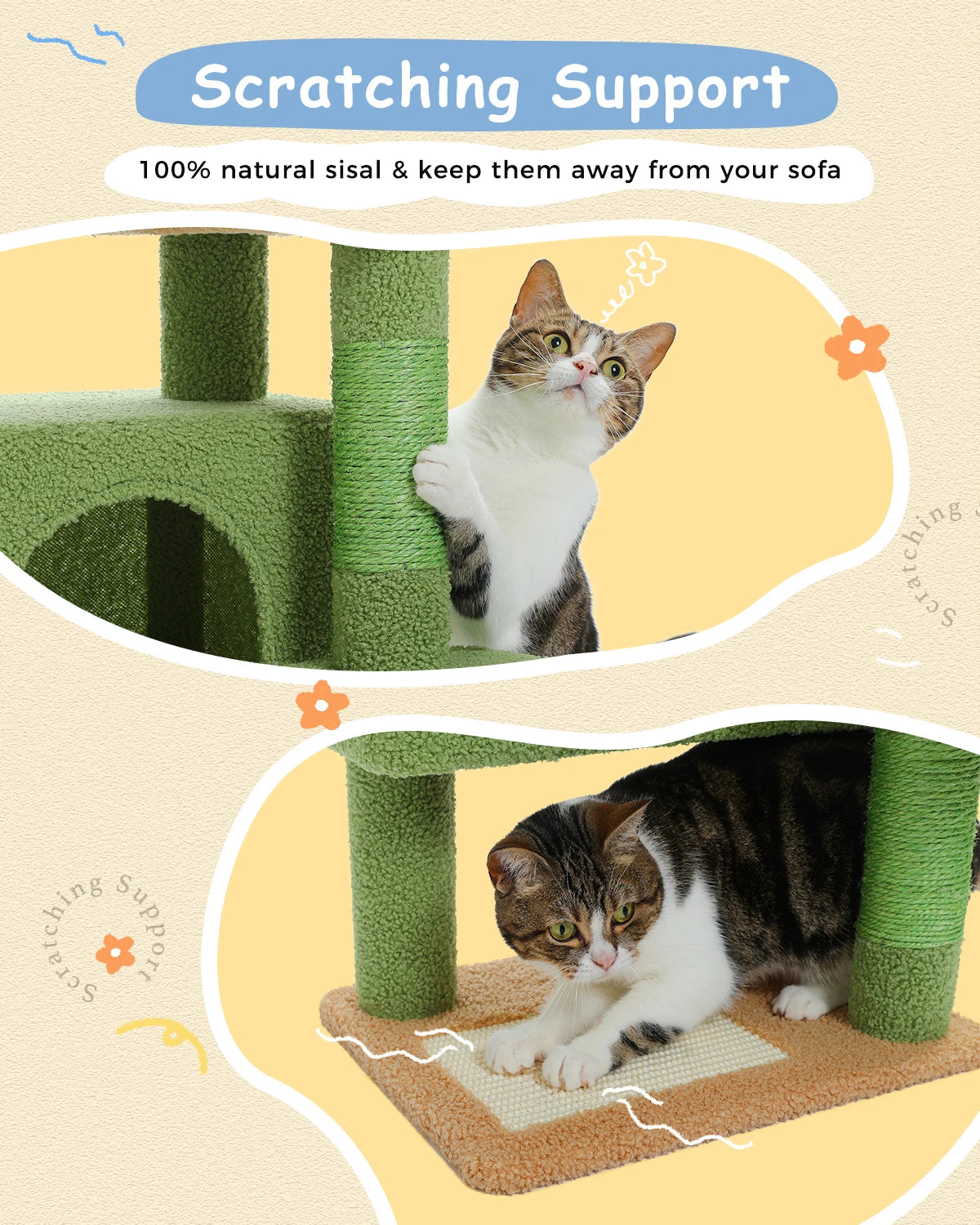 Cat Tree for Large Cats Cat Tower for Indoor Cats with Large Hammock Cat Condo House and Scratching Post Cat Activity Tree