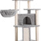 Deluxe 40.5" Cat Tree with Sisal Posts, Plush Perch & Cozy Basket - Light Gray