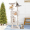 54-In Double Condo Cat Tree Tower Playhouse with Scratching Post & Perch for Indoor, Beige