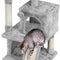 Cat Tree Cat Tower 36-Inch Kitten Stand House Condo with Double Condos, Large Plush Perch & Scratching Board Kitty Furniture Play Center for Indoor Cats Activity