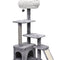 4-Level Grey Cat Tree with Condo and Scratching Pad, 48'' Height