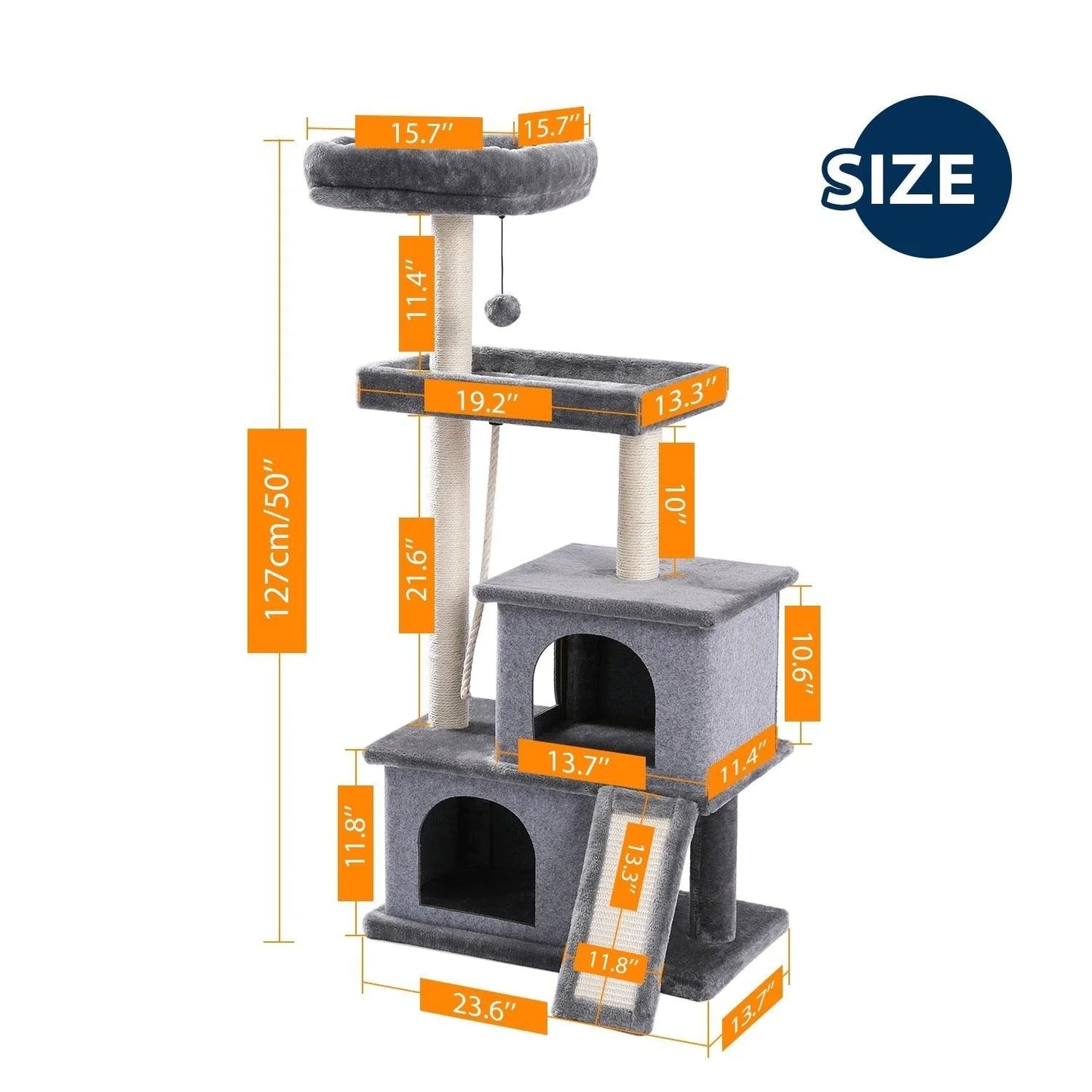 Luxury Cat Tree Entertainment Tower with Stairs