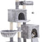 58'' Multi-Level Cat Tree Condo Furniture with Sisal-Covered Scratching Posts, 2 Plush Condos, Hammock for Kittens, Cats and Pets Light Gray MPJ013W