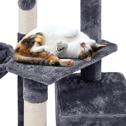 Cat Tree, 34In Cat Tower, Multi-Level Cat Condo with Extra Scratch Boards and Sisal Posts as Kitty Activity Center Cat Stand Tree for Indoor Cats